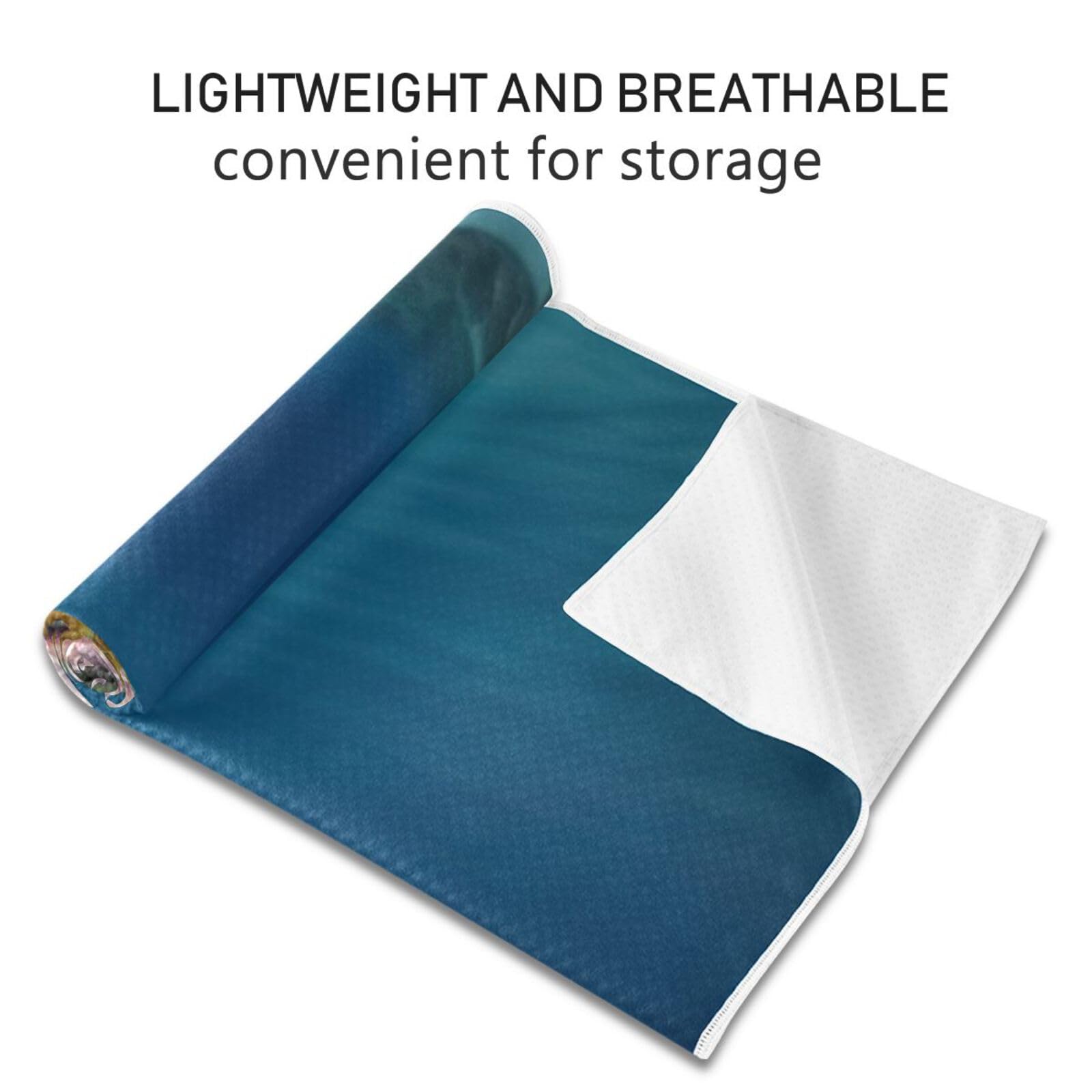 Wassud Sea Turtle Yoga Towel Mat with Organizer Bag,Sweat Absorbent Yoga Mat Towel Non Slip for Hot Yoga Pilate Fitness,27