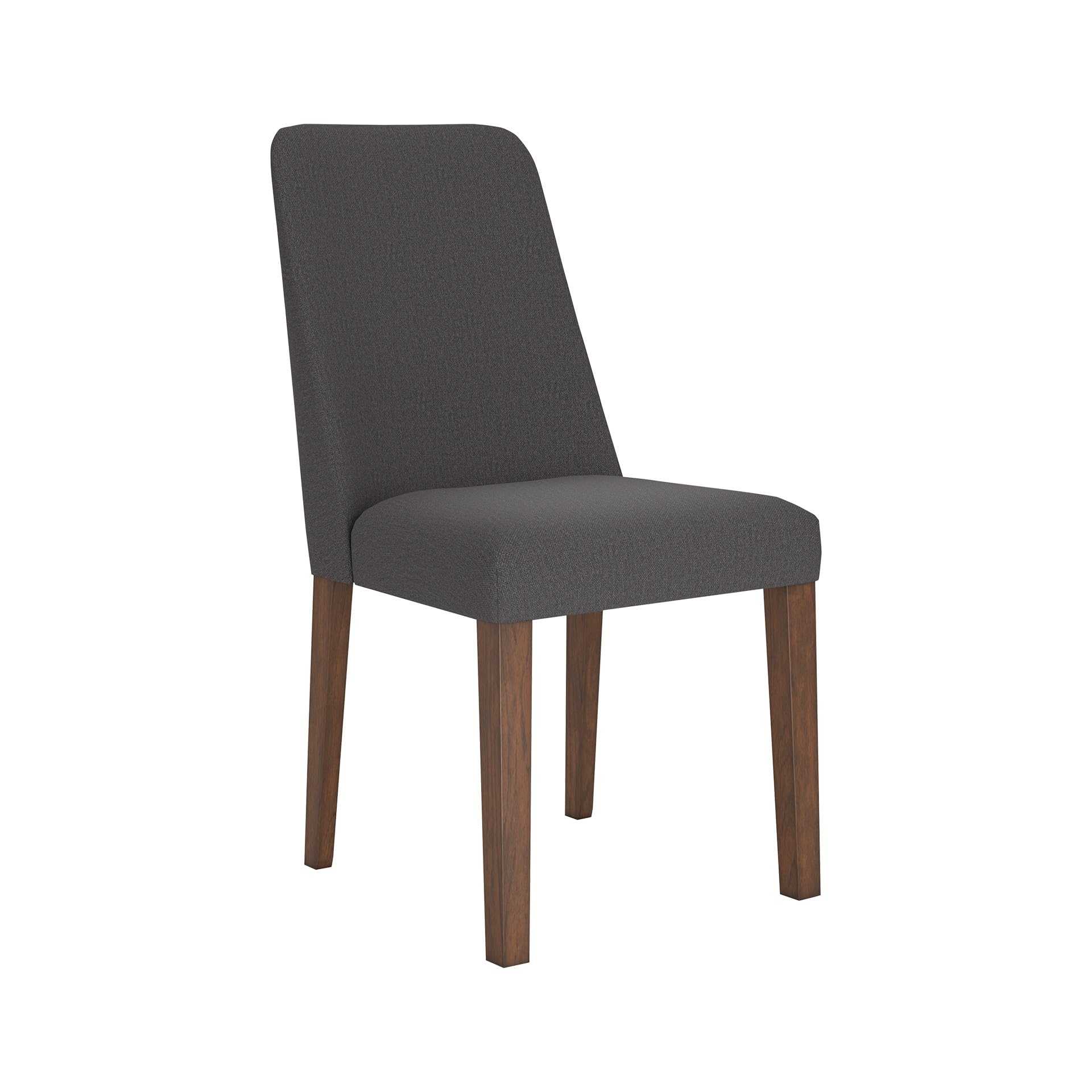 Signature Design by Ashley Lyncott Contemporary Dining Room Upholstered Side Chair with Foam Cushion, Set of 2, Dark Gray & Brown