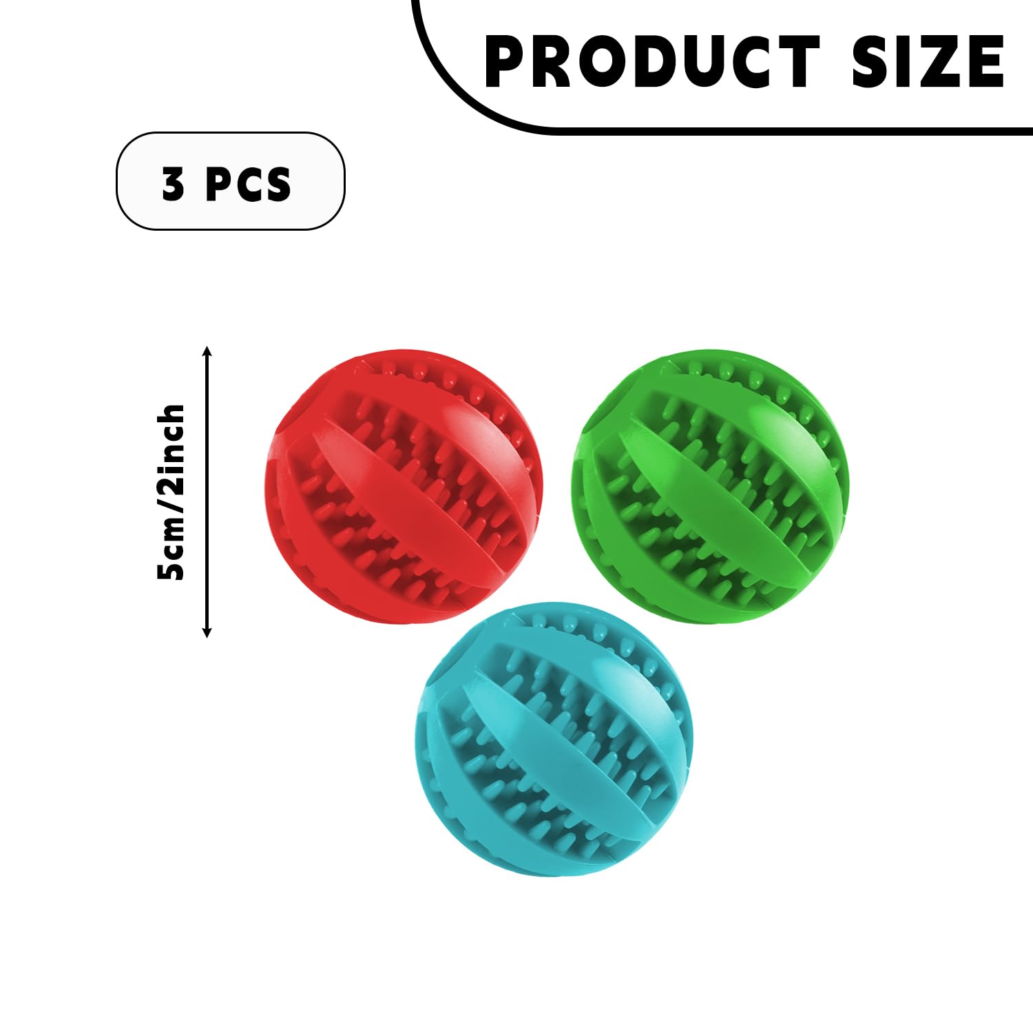 Bojueshaw 2pcs Dog Treat Ball Toys,Interactive Puzzle Chew Toys for Teeth Cleaning,IQ Training & Boredom Relief,Rubber Treat Dispenser for Small Medium Dog - Image 2