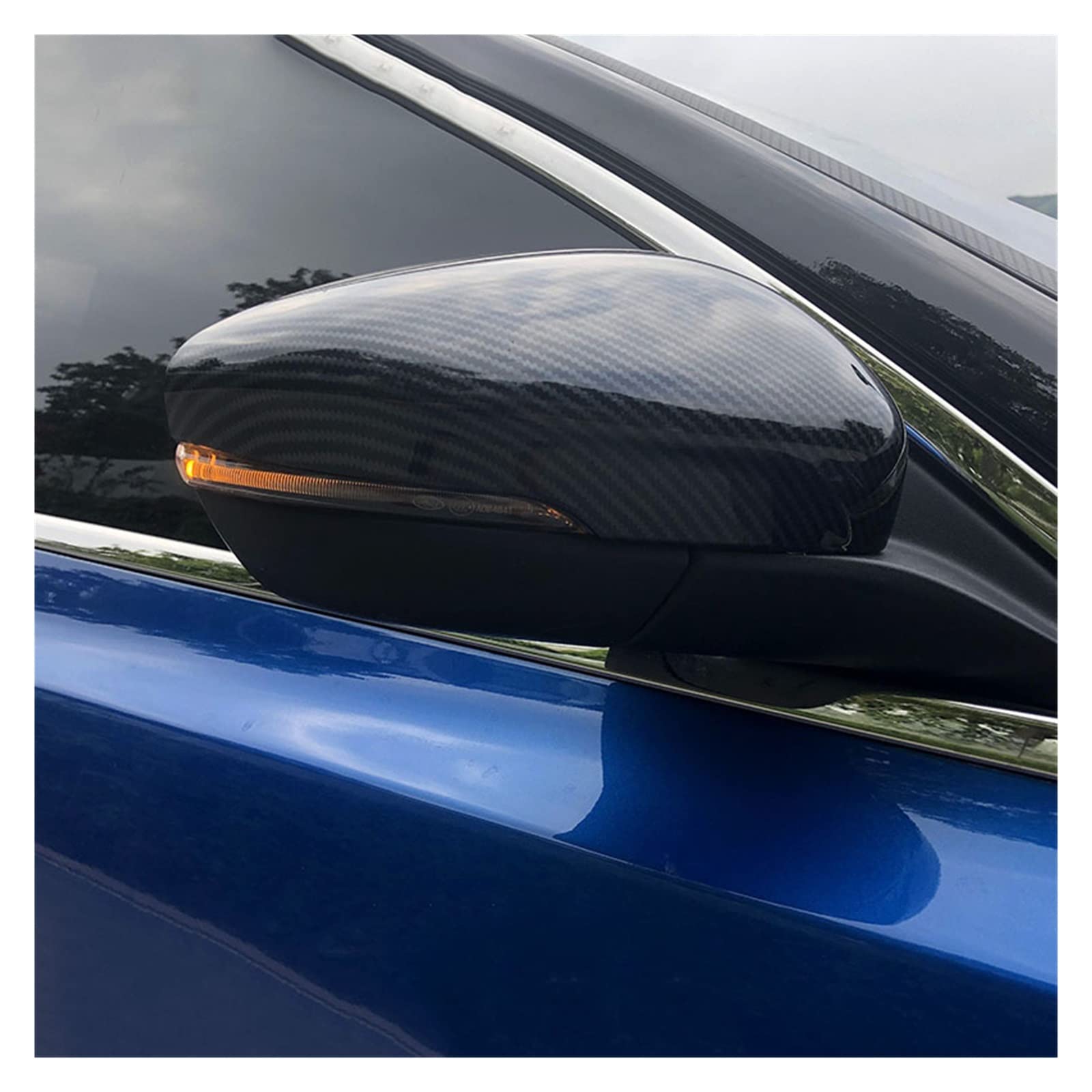 Calotta Specchietto Retrovisore Per Ford Per Focus MK4 Per ST Line 2019 2020 2021 Car Side Door Retrovisore ABS Fibra Di Carbonio Vista Specchietto Retrovisore Copertura Trim(Carbon fiber style B)
