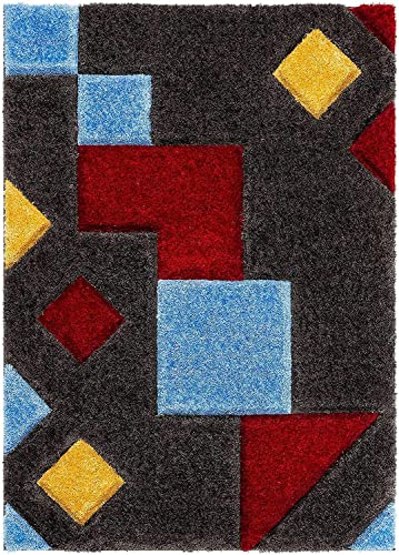 Image of Modern Soft 3D Shaggy Fur Carpets for Living Room Thick Fluffy Rugs for Bedroom, 7x7 Feet Square Multi Color