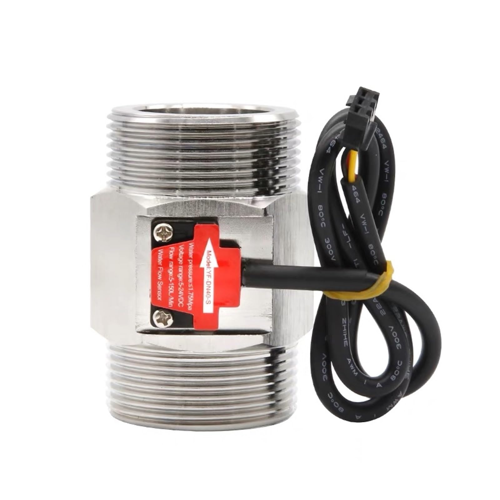 Mthckxjbsuz One Color Flow Meter, G1.5" Dn40 Water Flow Sensor 1.75Mpa Hall Flowmeter Dc5~24V Used To Measure The Of The Medium