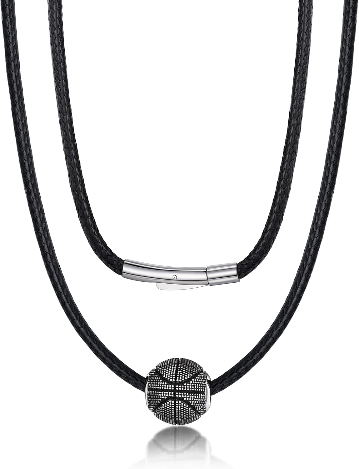 Bandmax Mens Choker Necklaces Football/Soccer/Basketball/Baseball/Volleyball Necklaces Black Wax Rope Sport Pendant Chain Gift for Men Women