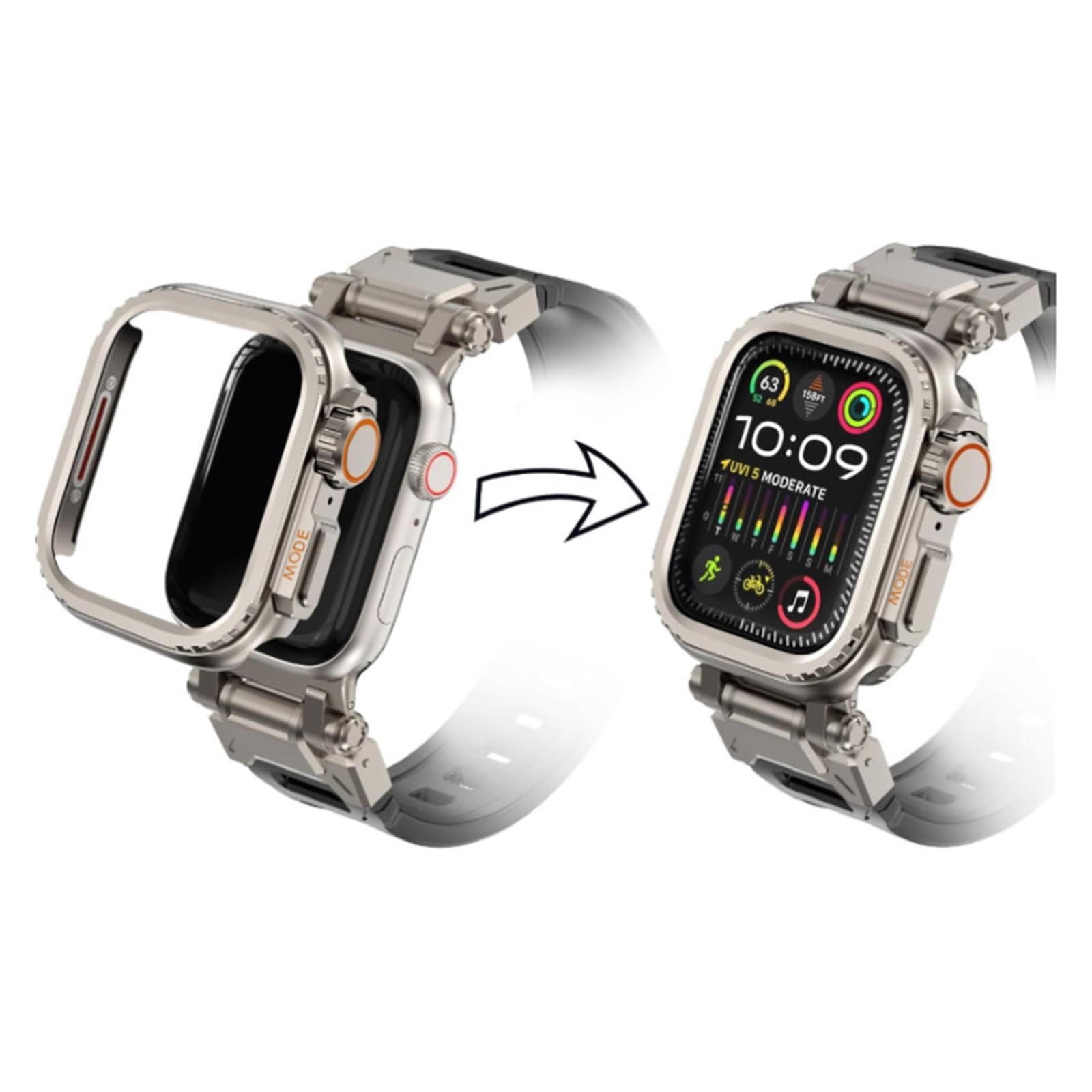 Custodia protettiva in metallo per Apple Watch S10 42mm S10 46mm 45mm 44mm Cover protettiva per telaio per iWatch Series 9 8 7 6 5 4 SE Cambia in Ultra 2 49mm