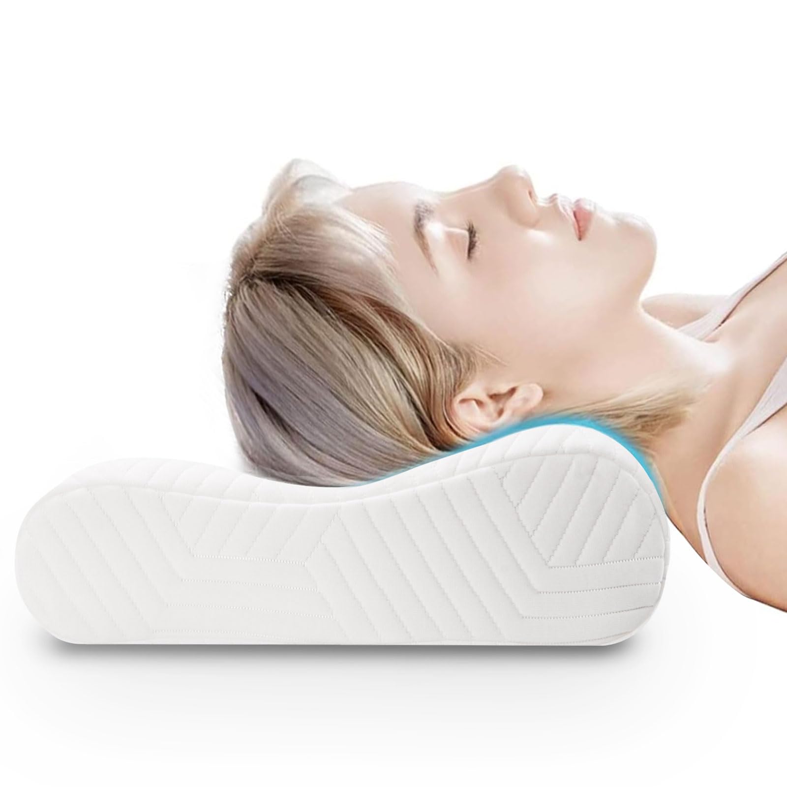 LAMB Memory Foam Kissen, Ergonomisches Kopfkissen Antischnarchkissen mit Bezug