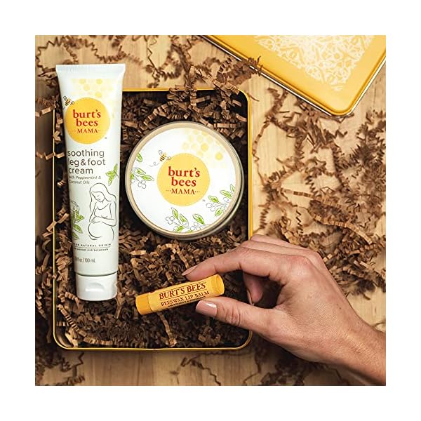 Burt's Bees Being pregnant Necessities Presents Set, 3 Giftable Child Bathe Merchandise & Should Have Child Registry Gadgets, Nourishing Skincare - Mama Stomach Butter, Unique Lip Balm, Leg & Foot Cream - Image 4