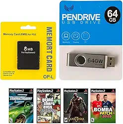 Kit para PlayStation 2: Memory Card com OPL + Pen Drive 64