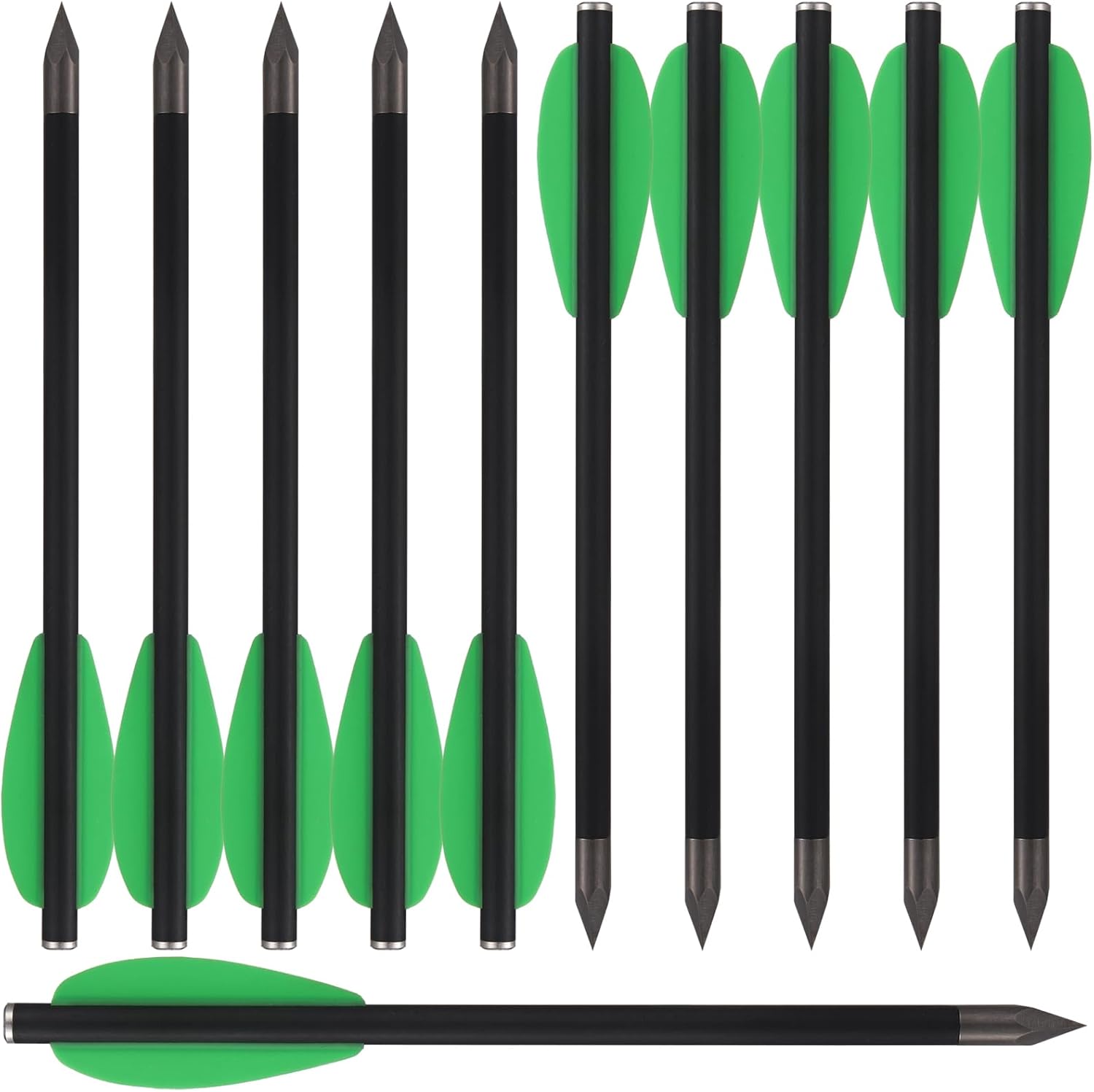 6,3" Heavy Pistol Crossbow Bolts Carbon Mini Crossbow Arrows Hunting Arrows with Sharp Steel Tips for 50-120lbs Mini Crossbow Pistol Archery Hunting Target Practice Small Hunting Game