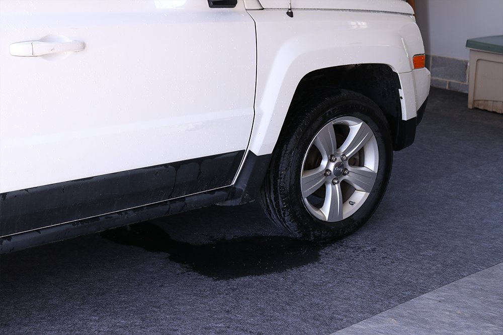 PIG Garage Floor Mat | -2 6' x 10' Absorbent Parking Mats | Adhesive-Backed | PM50451-GY