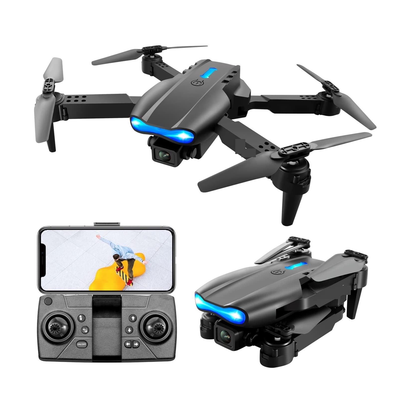 Składany dron Quadcopter Drone 4K Podwójna kamera HD Trójstronne unikanie przeszkód WiFi FPV Profesjonalny składany quadkopter (Kolor: torba Dual4K 1B Rozmiar: 1) (Pomarańczowa torba 4k 2B 1)