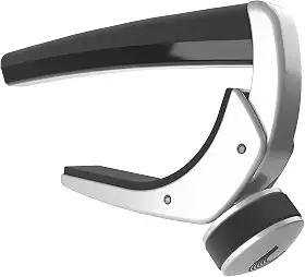 D'Addario Accessories Capo para guitarra – Pro Plus Capo – Ideal para guitarras acústicas, elétricas, clássicas e de 12 cordas – Prata