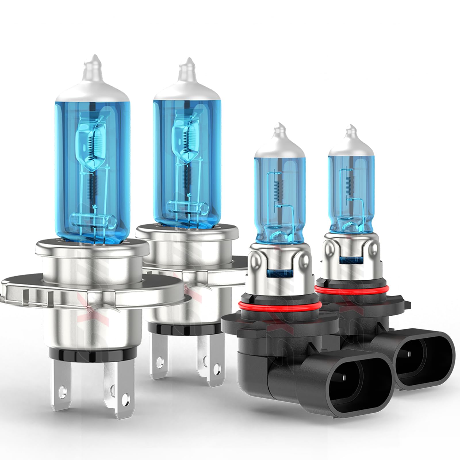 Headlight Bulbs Compatible for Toyota RAV4 2001 2002 2003 2004 2005, Halogen 9003 Headlight Bulb High Low Beam, 9006 Fog Light, Plug n Play, 6000K White, Pack of 4