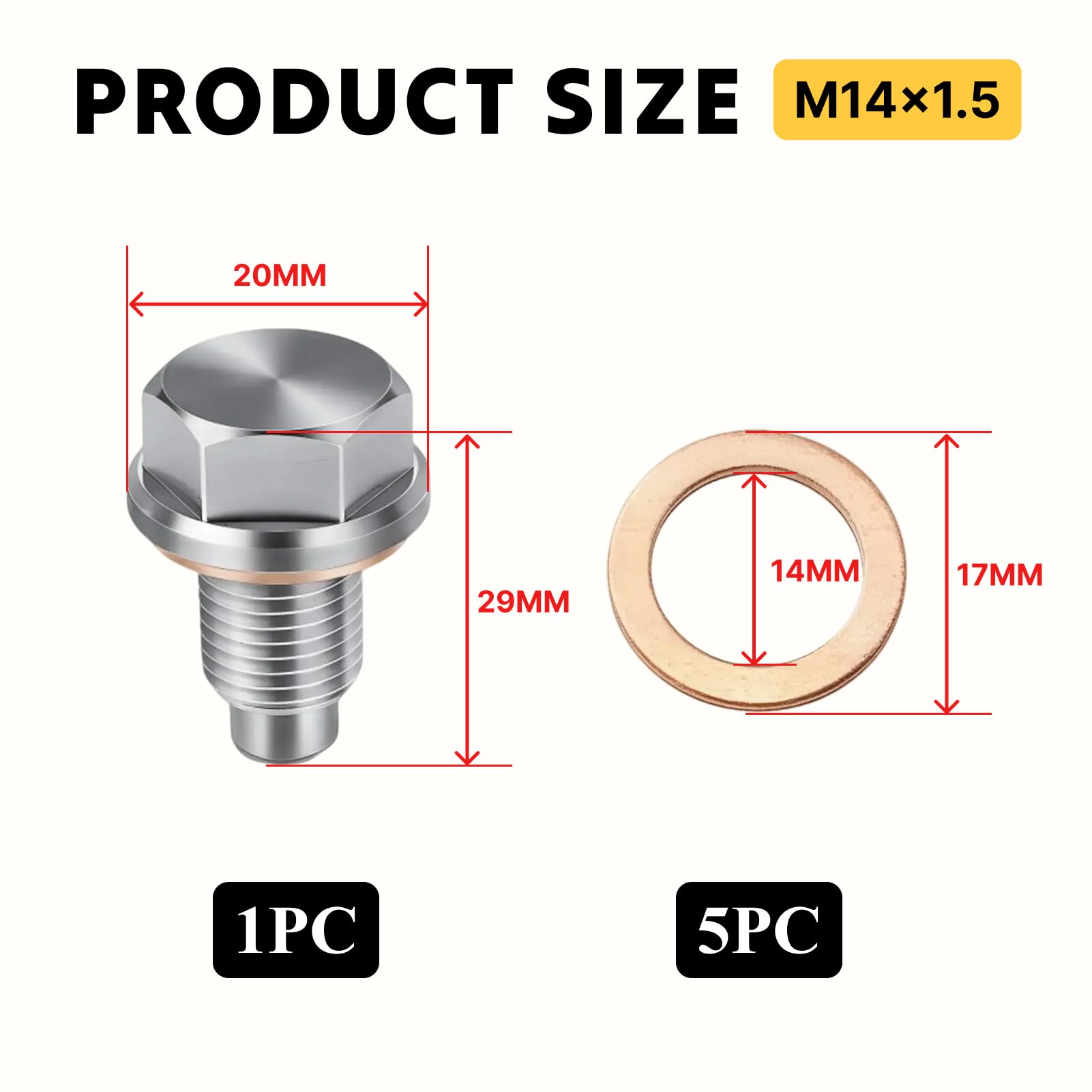 M14 x 1.5 magnetyczny korek spustowy oleju, śruba spustowa m14, nakrętka spustowa obudowy magnetycznej, zestaw śrub oleju samochodowego
