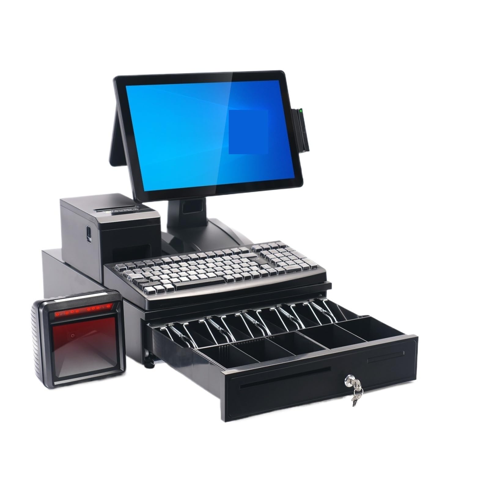 Registratori di cassa, Registratore di cassa da 15,6 pollici a doppio schermo, macchina POS, registratore multilingue