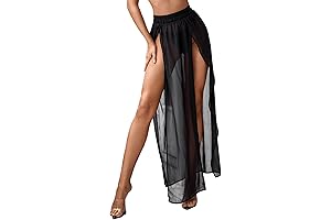 Women's Shimmering Black Mesh Skirt: Embrace the Dance of the Night
