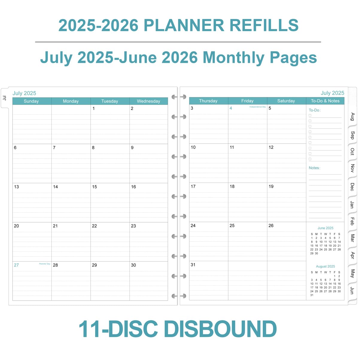 2026 Monthly Planner Refill A4 Letter Size Planner Inserts - View #3