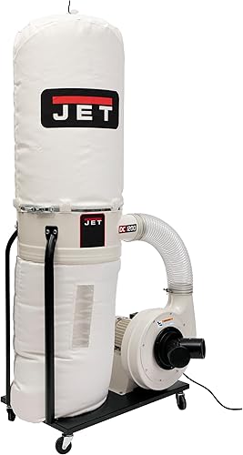 JET Colector de polvo de cono Vortex, filtro de bolsa de 30 micrones, 2 HP, 230460V 3Ph (modelo DC-1200VX-BK3)