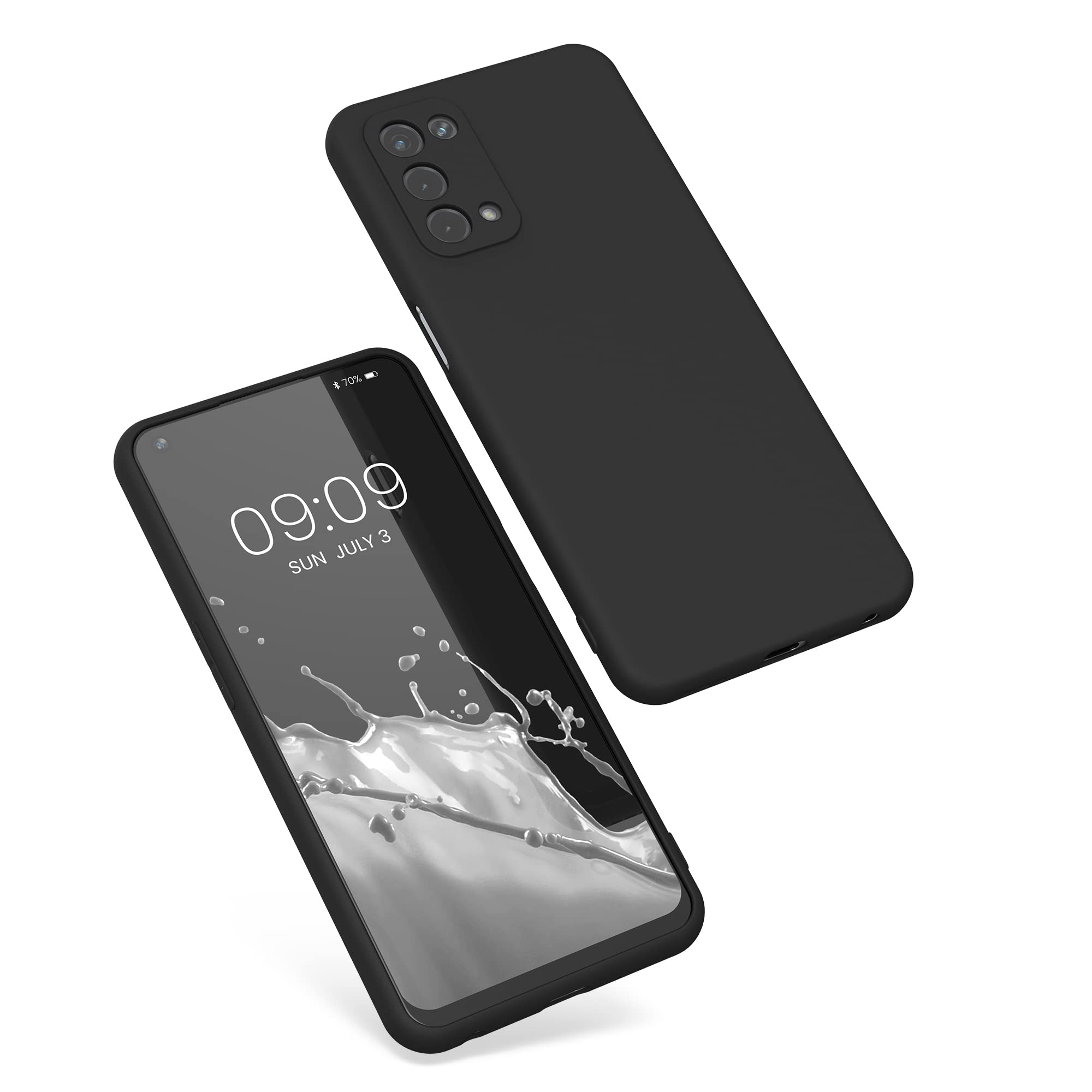 Custodia Kwmobile In Silicone TPU Per Oppo A74 5G E A54 5G – Nero Opaco, Gommata E Antishock