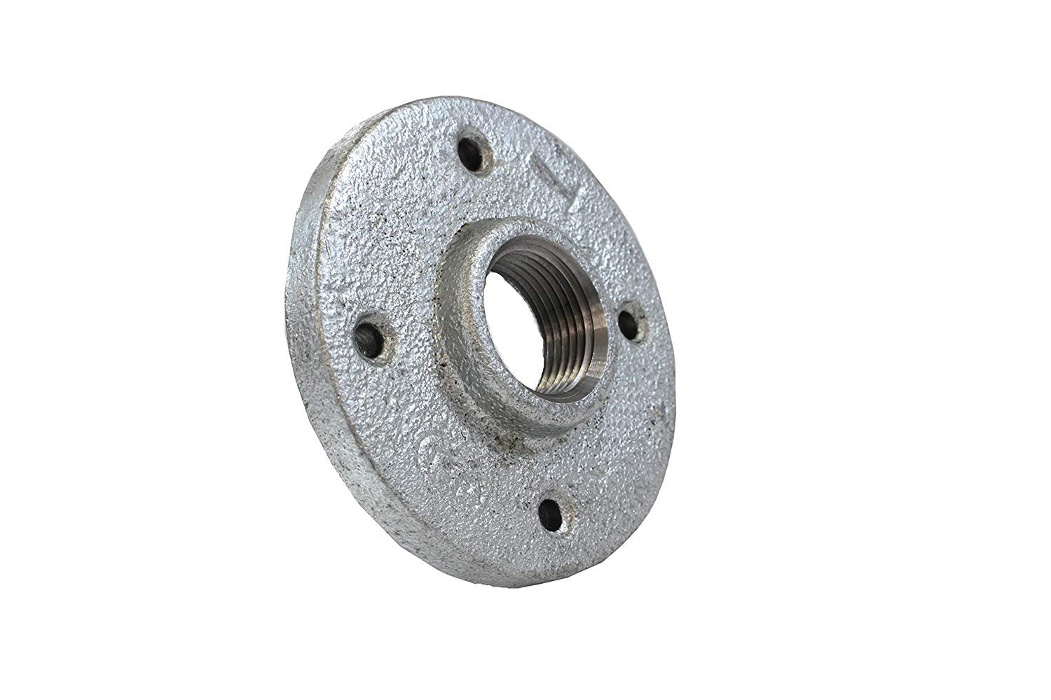 Galvanized Malleable Iron Pipe Floor Flanges Fittings with Four Holes Threaded FNPT 1-1/2 in. Pack of 10