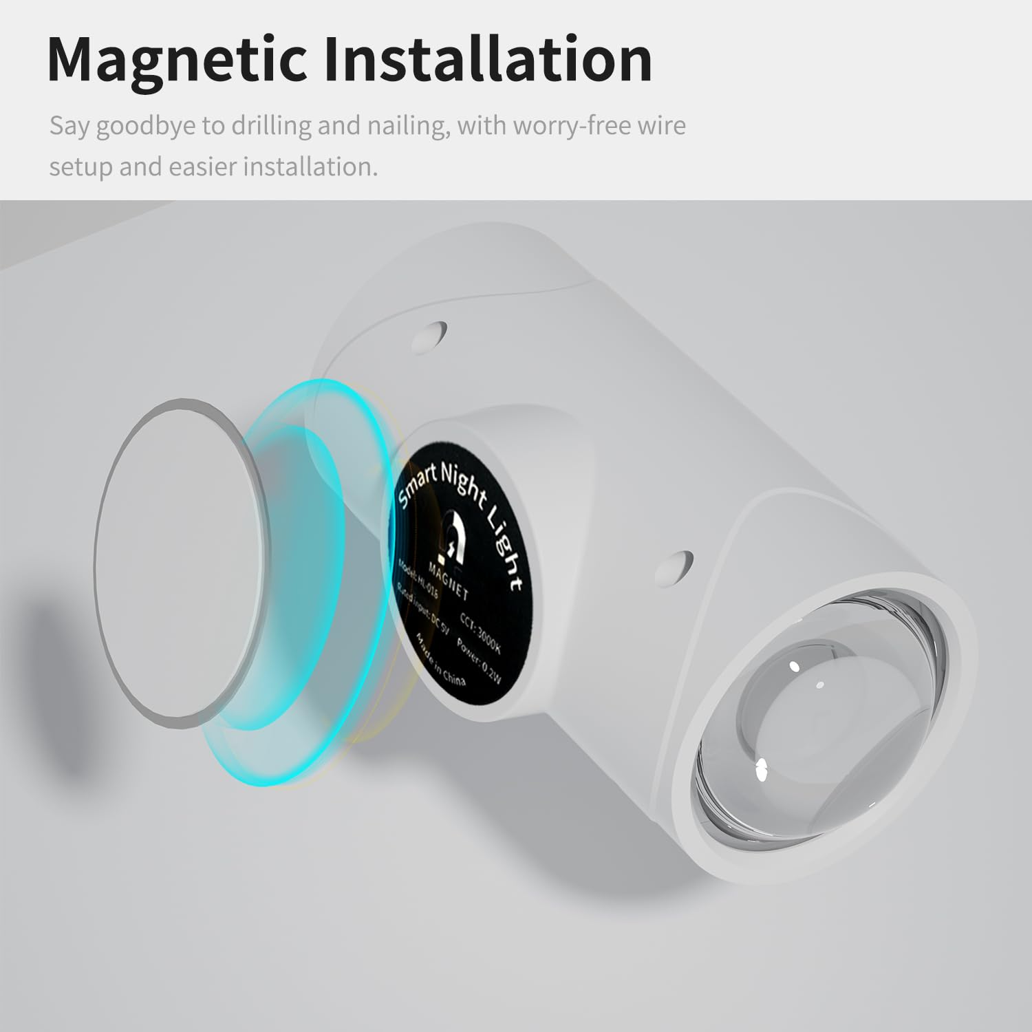 Luz nocturna con sensor de movimiento, luz con sensor de movimiento para interiores, carga USB tipo C, duración de la batería ultra larga, montaje magnético, cambio de colores neón coloridos 5