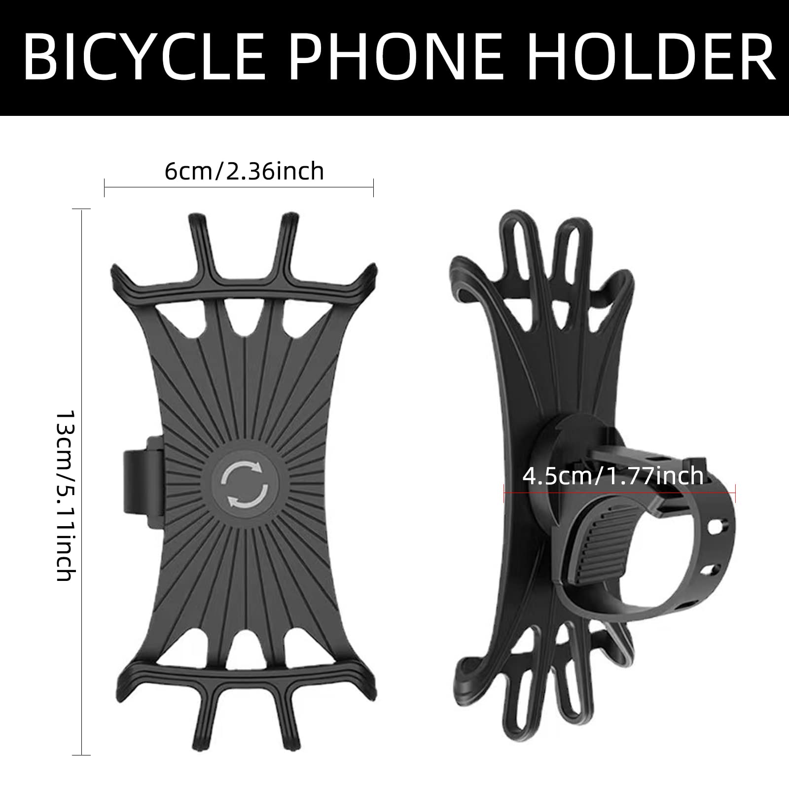 2 Pezzi Porta Cellulare Bici, Supporto Telefono per MTB, Staccabile & Universale ruotabile a 360 °, per 4.0" a 6.7" Smartphone