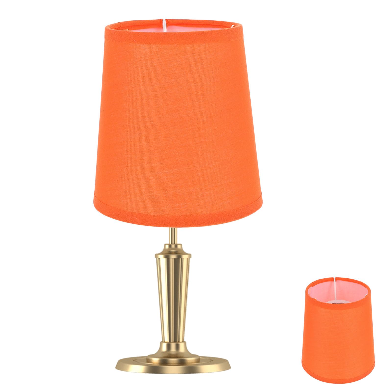 POPETPOP Orange Lampshade for Lamp Lightweight and Decorative Cloth and Iron Material Simple Style Suitable for Floor Lamp and Bedroom Use Household Lampshade with Creative Design
