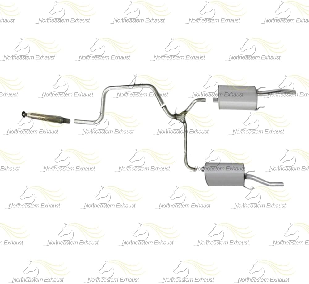 Exhaust Resonator, Y Pipe and Muffler System Kit Compatible with Chevy Impala 2006-2011 3.9L | Impala 06-09 5.3L | Northeastern Exhaust | Includes Clamps, Gasket and Bolt Kit | Direct-Fit Replacement