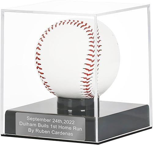Estuche de exhibición de béisbol, estuche de soporte de béisbol con grabado, recuerda tu béisbol especial, caja de almacenamiento de béisbol