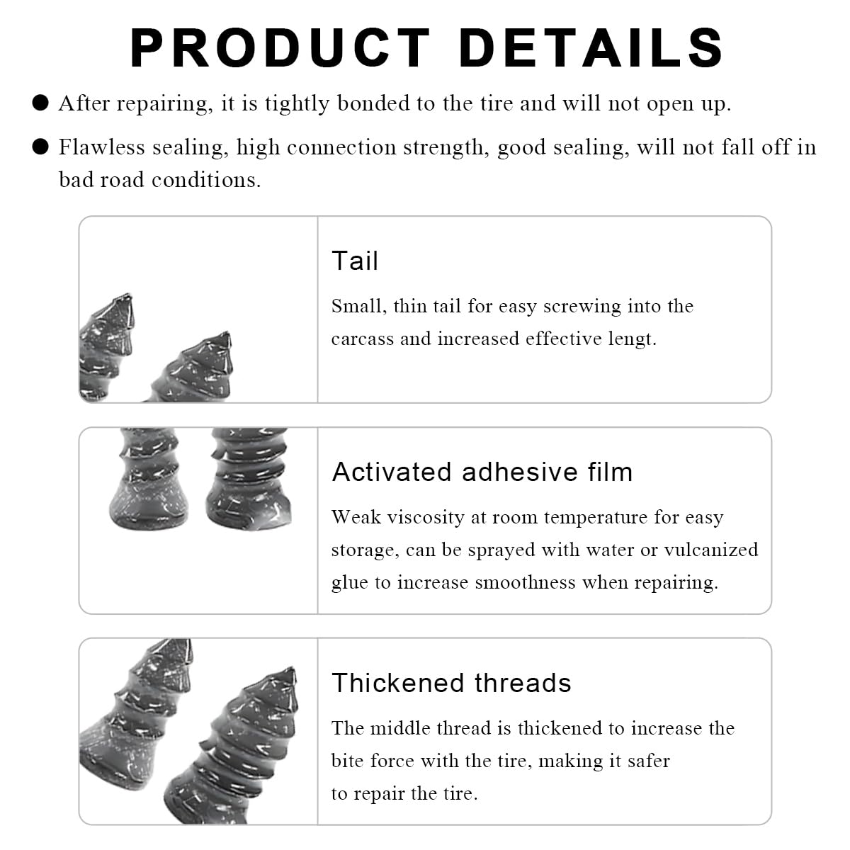 21 PCS Tire Repair Nails Kit - Product View