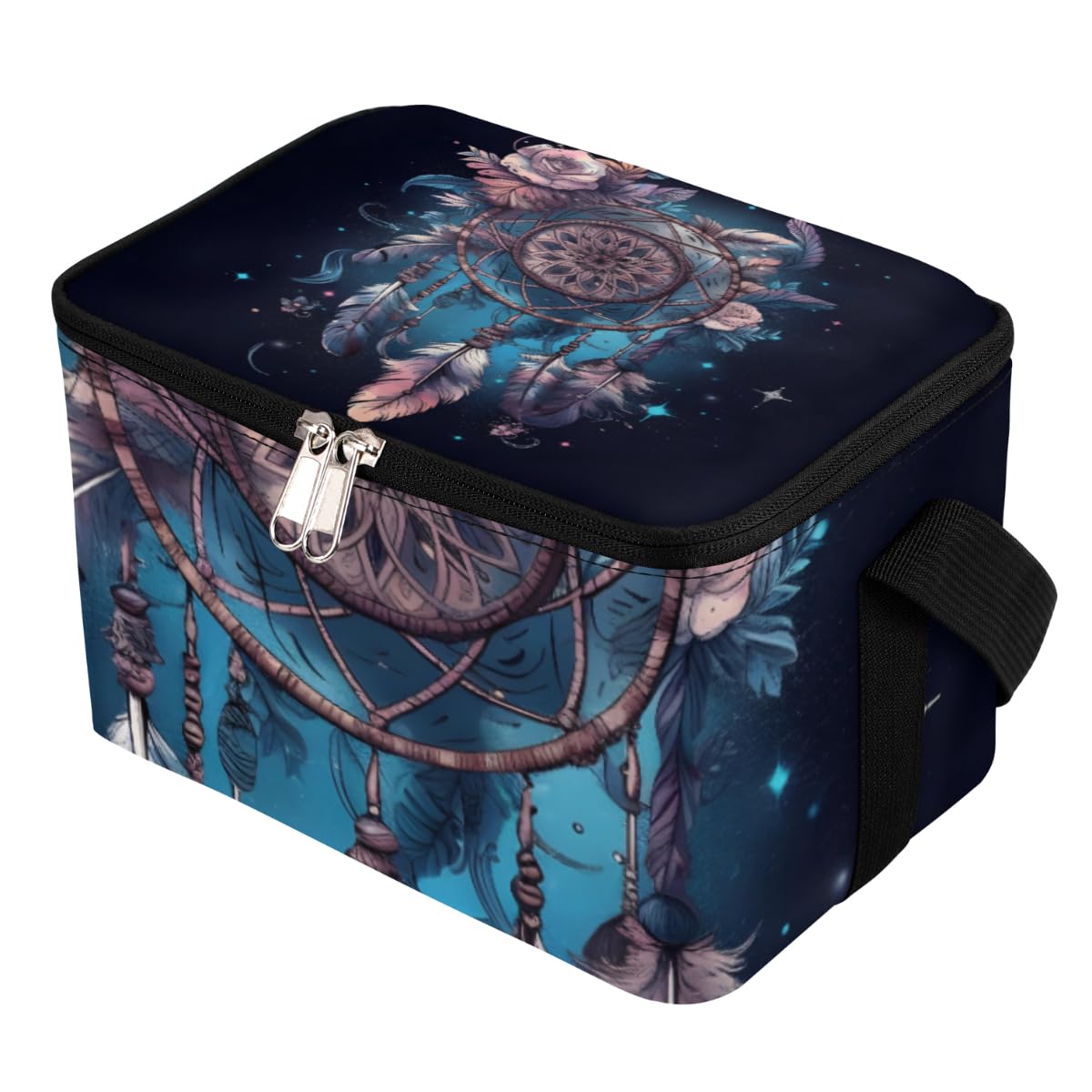 GzLeyigou Lunch Bags for Women Men 9 Cans,Dreamcatcher Bohemian Hot & Cold Food Delivery Bag Insulated Grocery Bag Insulated Lunch Box Dream Catcher Cooler Bag for Office Work Picnic Beach