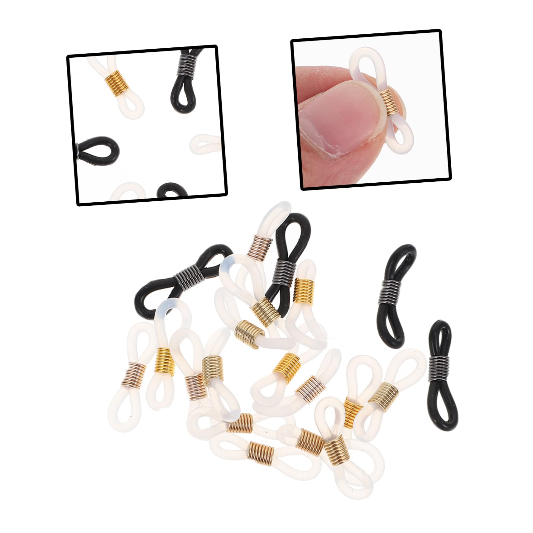 Ipetboom Supports de Chaîne pour Lunettes Antidérapants 20 Pièces Réglables