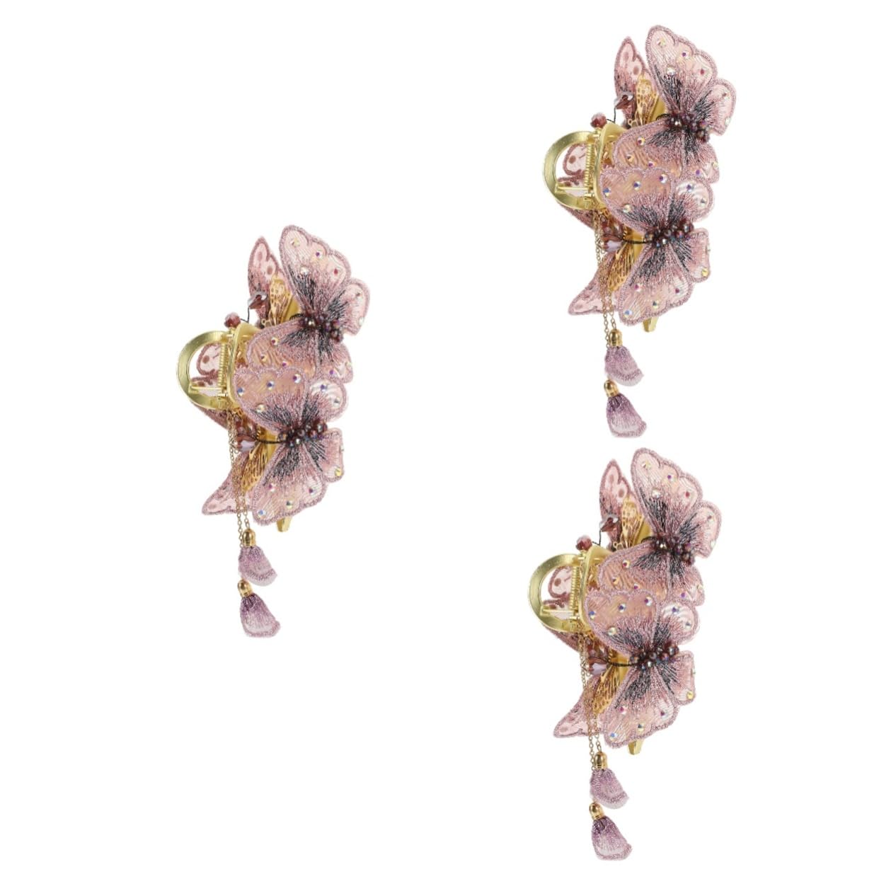 MAGICLULU 3 Piezas sombrerería enchufes mono abrazaderas de pasador francés pinzas de cabello pasador de pelo clips de para niñas pinzas para el cabello de boda para novias
