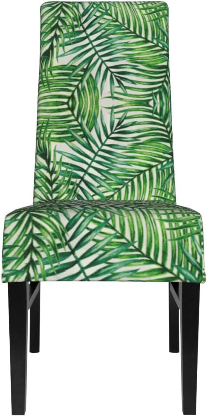 Banana Leaf Green Stretch Dining Chair Covers - Soft Protector Seat, Comfortable, for Secure Fit & Easy Stretch