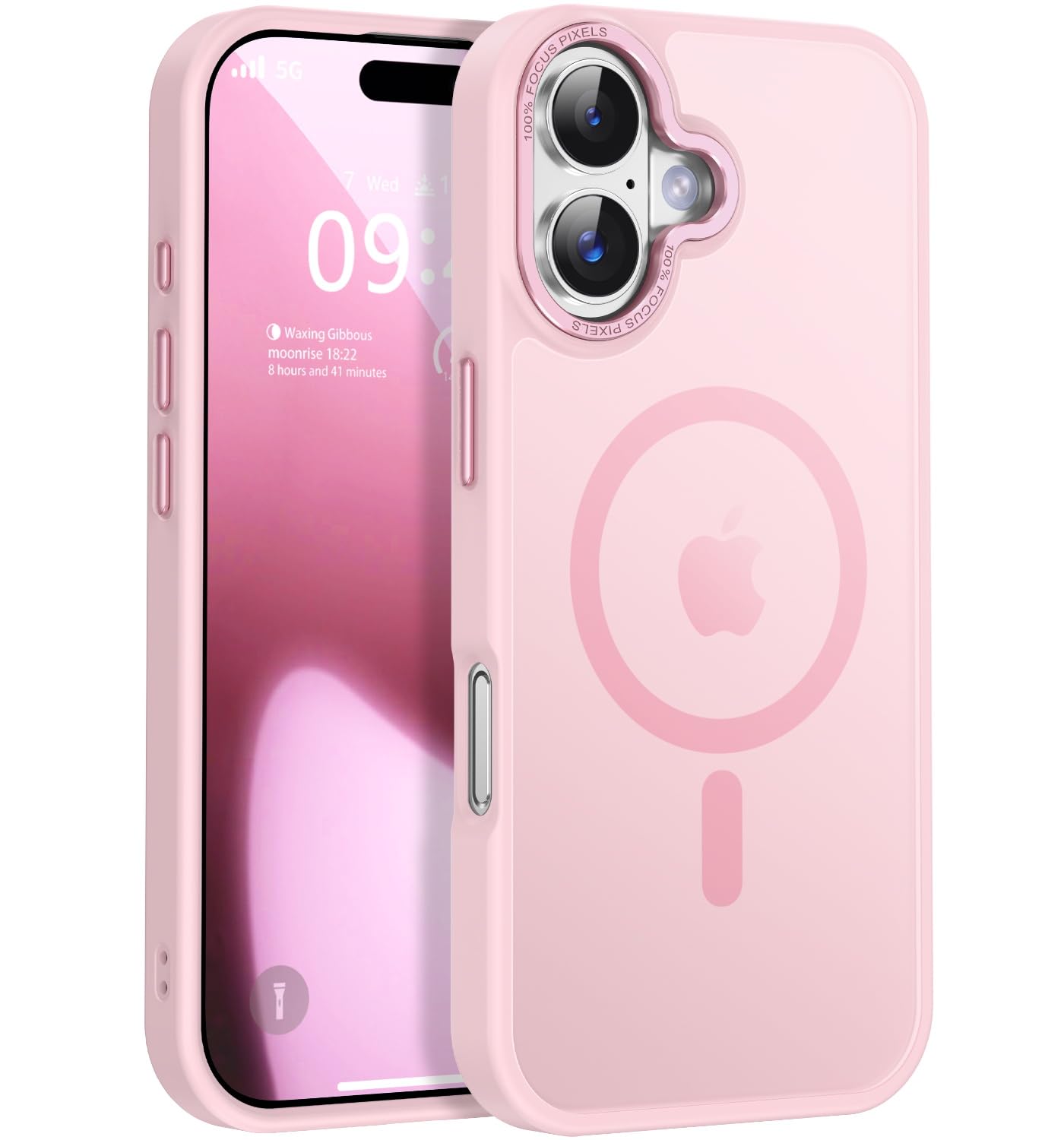 Newfuture Strong Magnetic Compatible with iPhone 17 Pro Case [13 FT Military Drop Protection] [Compatible with Magsafe] Slim Translucent Matte Shockproof with Anti-Fingerprint Phone Case, Tender Pink — view 102