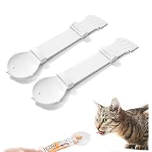 Bowerbird 3-in-1 Multi-Function Food Spoon & Can Opener with Squeeze Feeder Tube | Feeding Spoon for Wet Food, Cat Treats & Supplements | Cat Strip Feeder for Easy Lickable Treats 2PCS