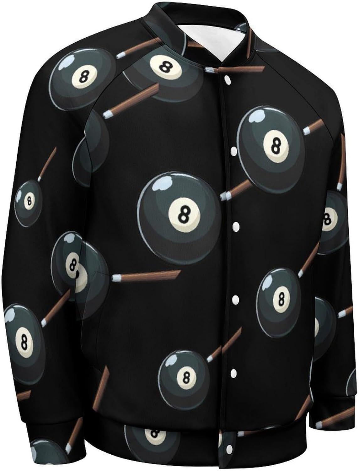 8 Billiard Ball Men's Baseball Bomber Lightweight Jacket Casual Coats Streetwear