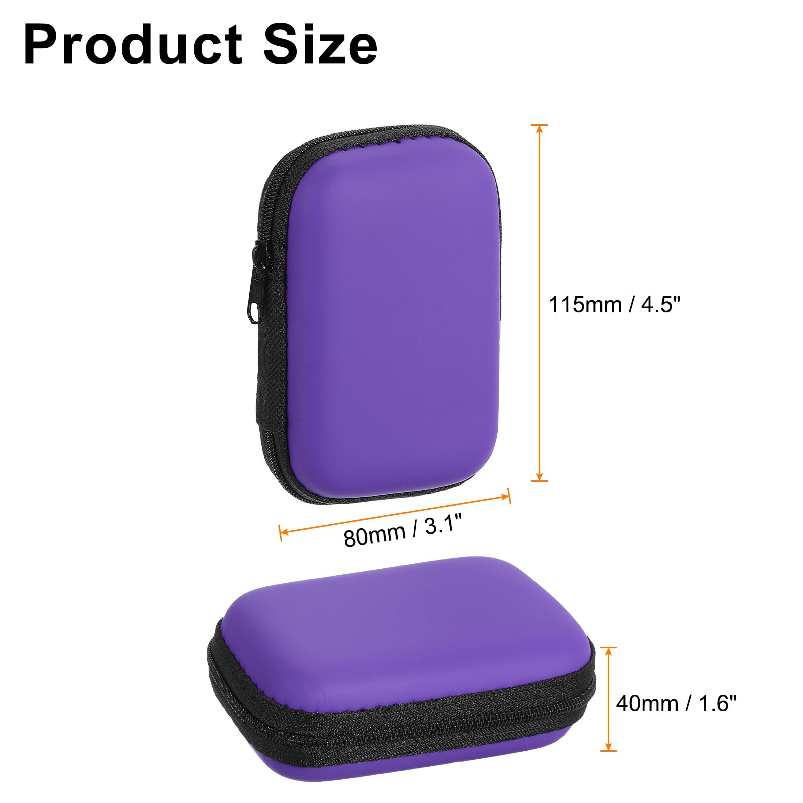 Sourcing Map Earbuds Cases, Wired Earphone Case Holder, EVA Ear Buds Case Zipper Organizer Small With Mesh Pocket For USB Cable, Earphones, Blue