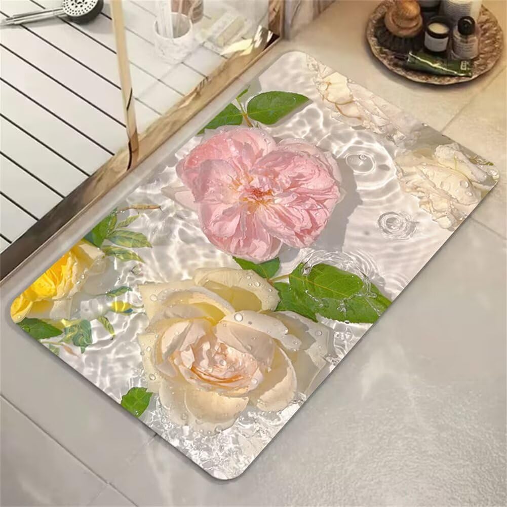 Badewannenmatte rutschfest, Badematte for Badezimmer, rutschfest, waschbar, 71,1 x 139,7 cm, Badematte aus Kieselgur, schnell trocknend, große Badematte aus Kieselgur, Duschmatte for den Außenbereich,