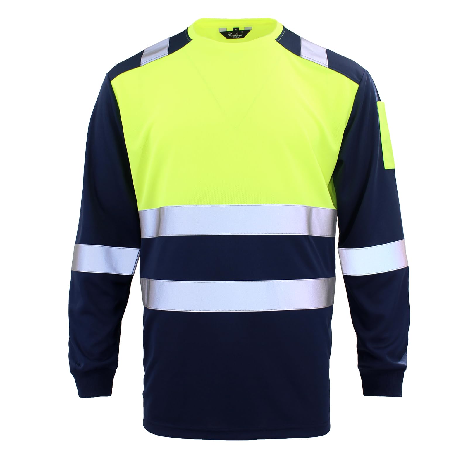 Zuolaya Reflective Shirts for Men High Visibility Safety Quick Dry Long Sleeves Construction Work T Shirt?XL, Yellow