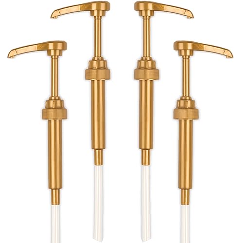 Gold Coffee - Bomba de jarabe de café para botellas de 25.4 fl oz (paquete de 4) se adapta a Upouria, Torani, Davinci, Jordans Skinny Syrups y