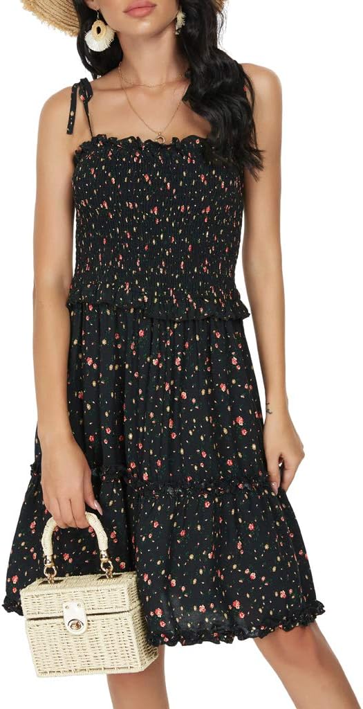 Women's Sleeveless Backless Tie Shoulder A Line Short Dresses Ruffle Tube Top Beach Mini Dress - Image 4