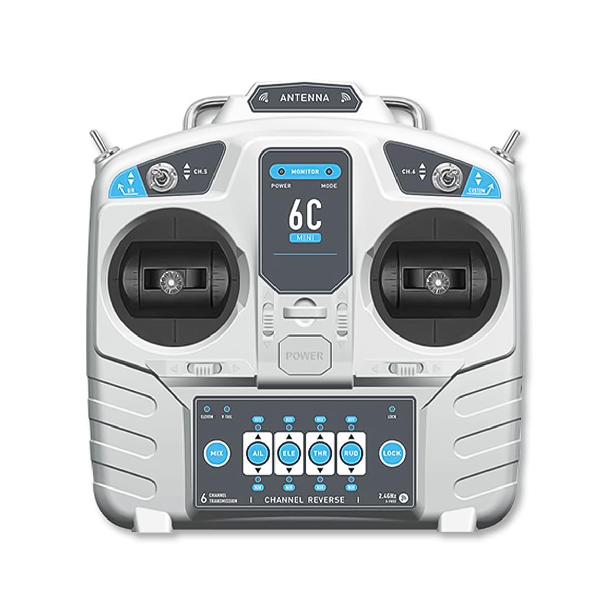 RC-Sender und -Empf?nger, RC-Controller und Empf?nger-Set, 2,4 GHz, 6 Kan?le, für FPV, RC, Racing, Quadrocopter, Auto, Boot, Hubschrauber – Modus, rechte Hand