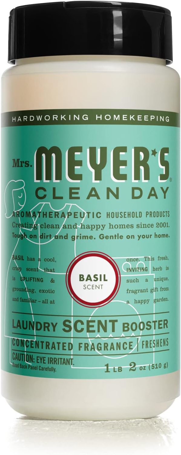 Mrs. Meyer's Laundry Booster, Pair with Liquid Laundry Detergent or Detergent Pods, Basil, 18 oz