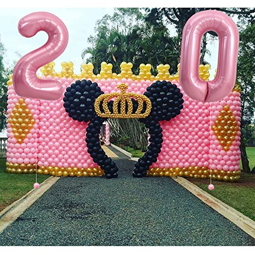 Image of TONIFUL 40 Inch Light Pink Large Numbers Balloons 0-9, Number 0 Digital, Pink Foil Mylar Big Number Pastel Balloons for Birthday Party Anniversary Supplies Decorations