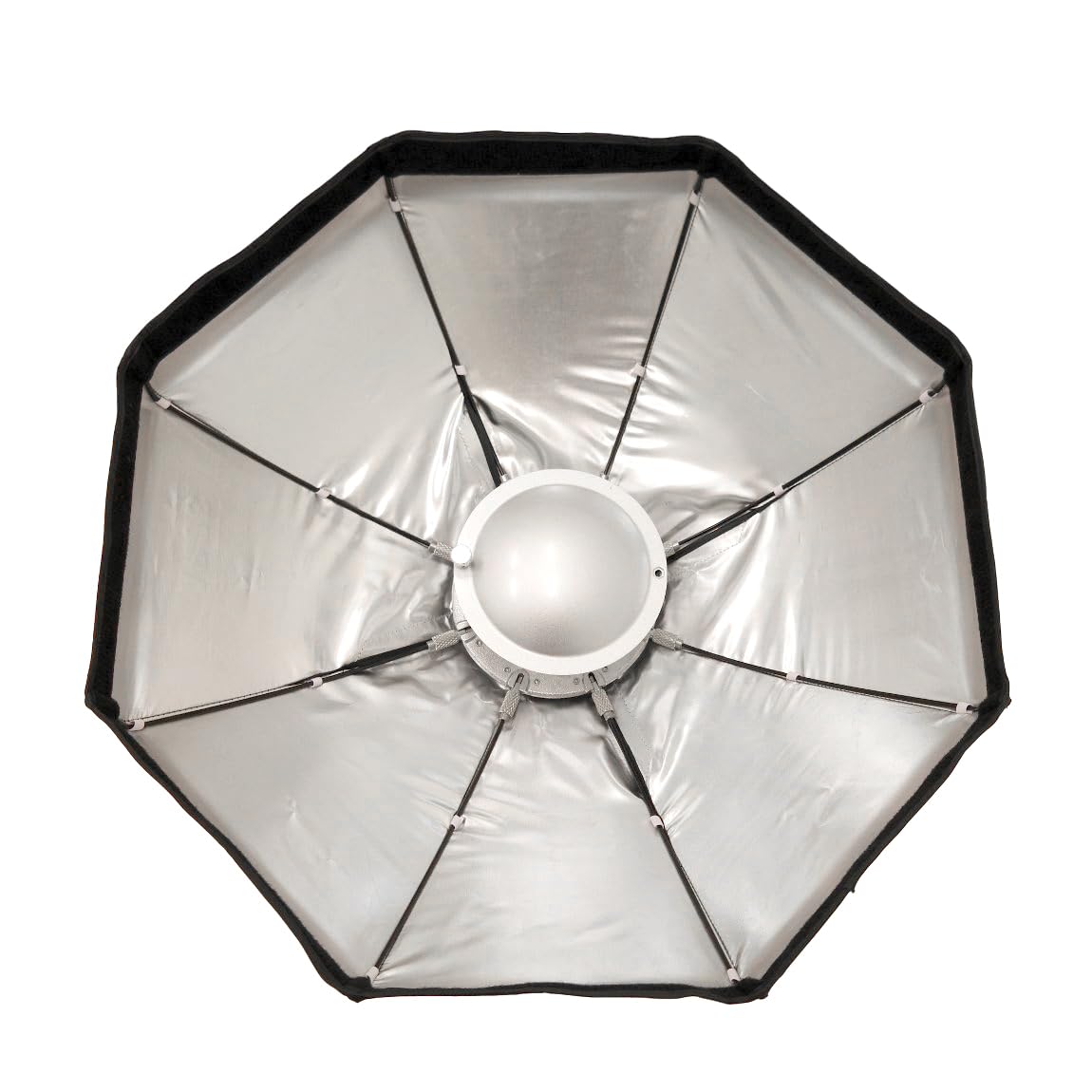 Caruba Beautydish Bol de beauté Professionnel Pliable avec Capot de Diffusion Argenté 80 cm Idéal pour Les Portraits et Les Prises de Vue de Mode