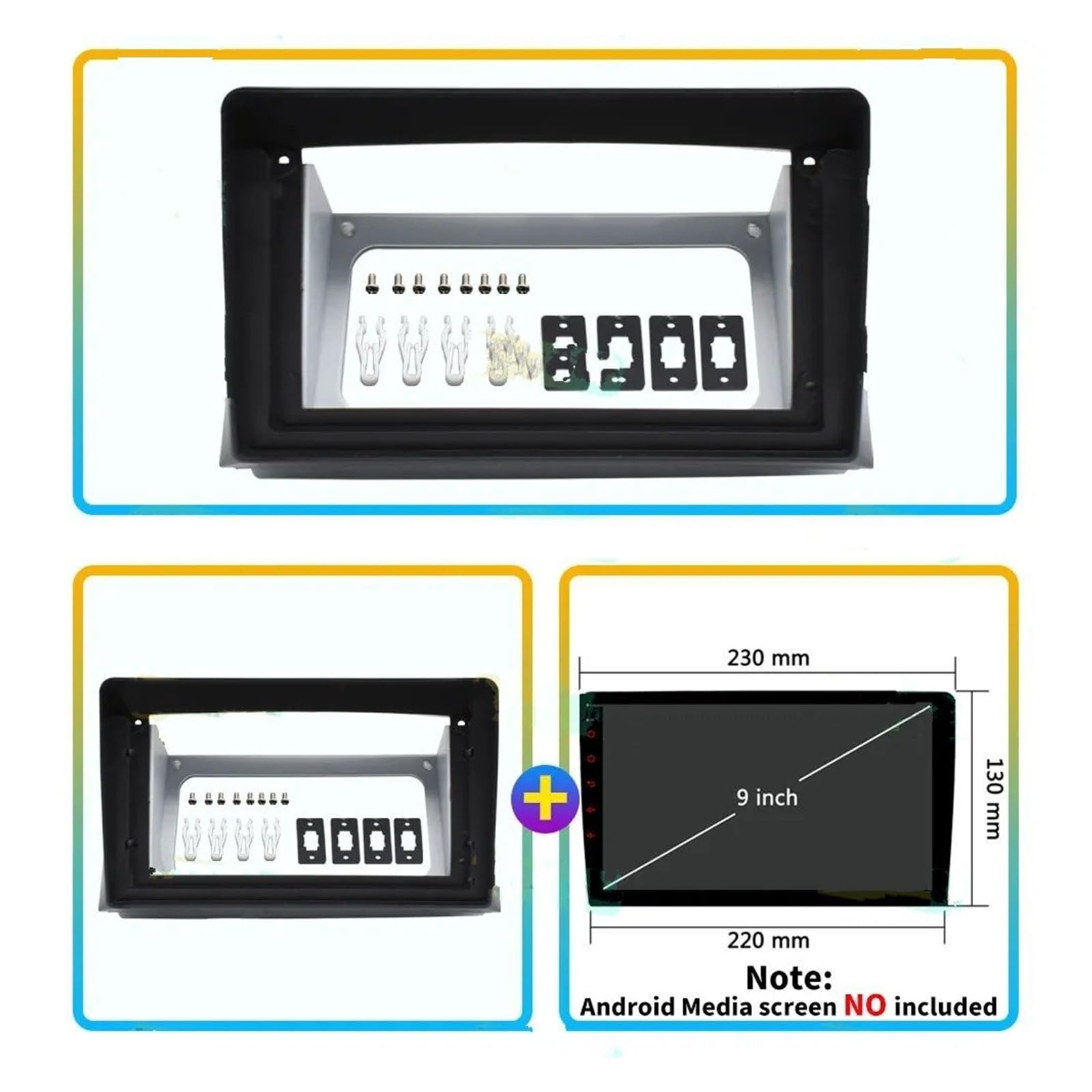 Mascherina Autoradio Cornice Stereo Auto Android Radio Stereo Lettore Cornice Fascia Pannello Cablaggio Alimentazione Canbus per VW per Multivan T5 2008-2014