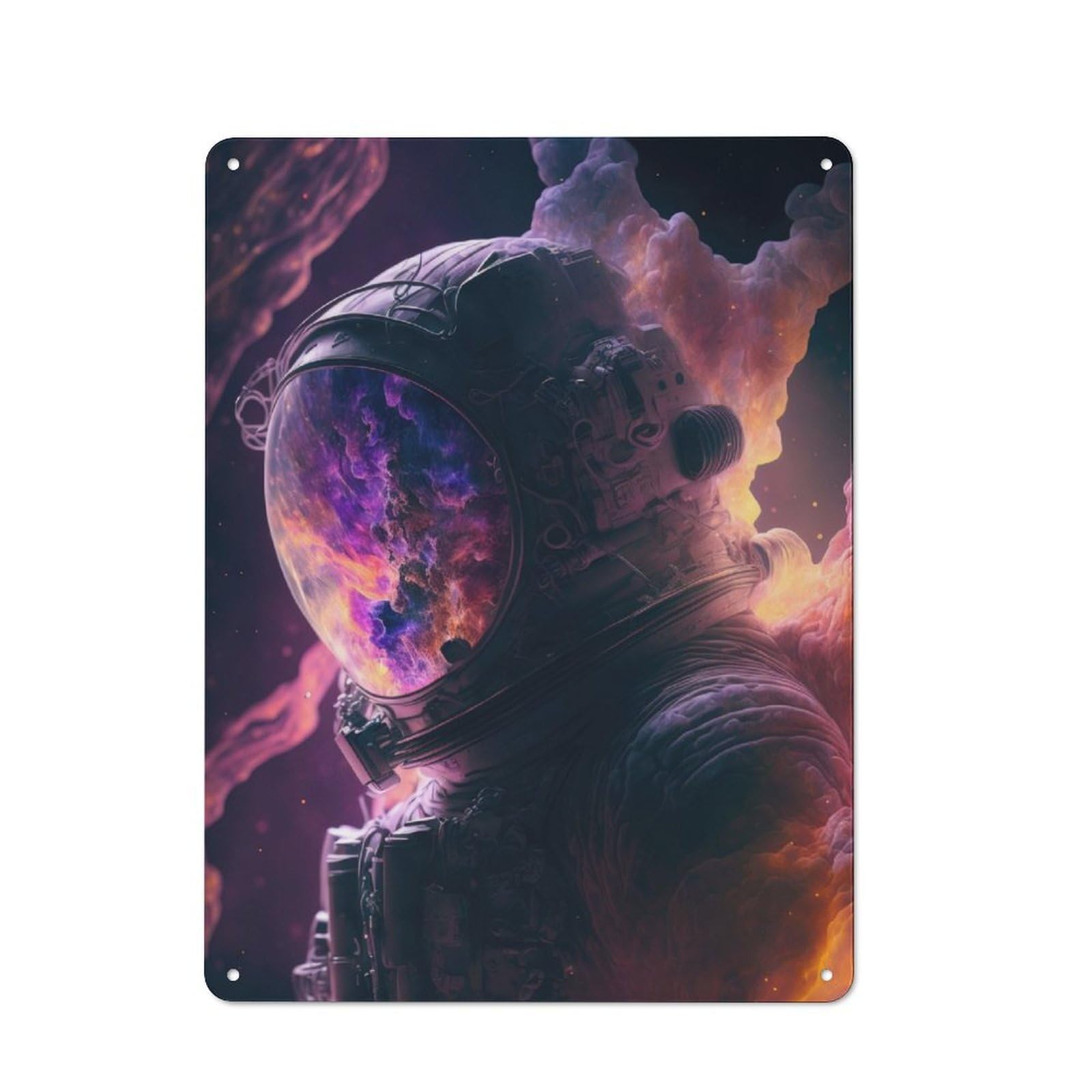 Junmoney Astronaut In Space Metal Sign 40X30cm With For Garage Wall, Vintage Decor, Tin Sign Wall Decor For Garages And Workshops