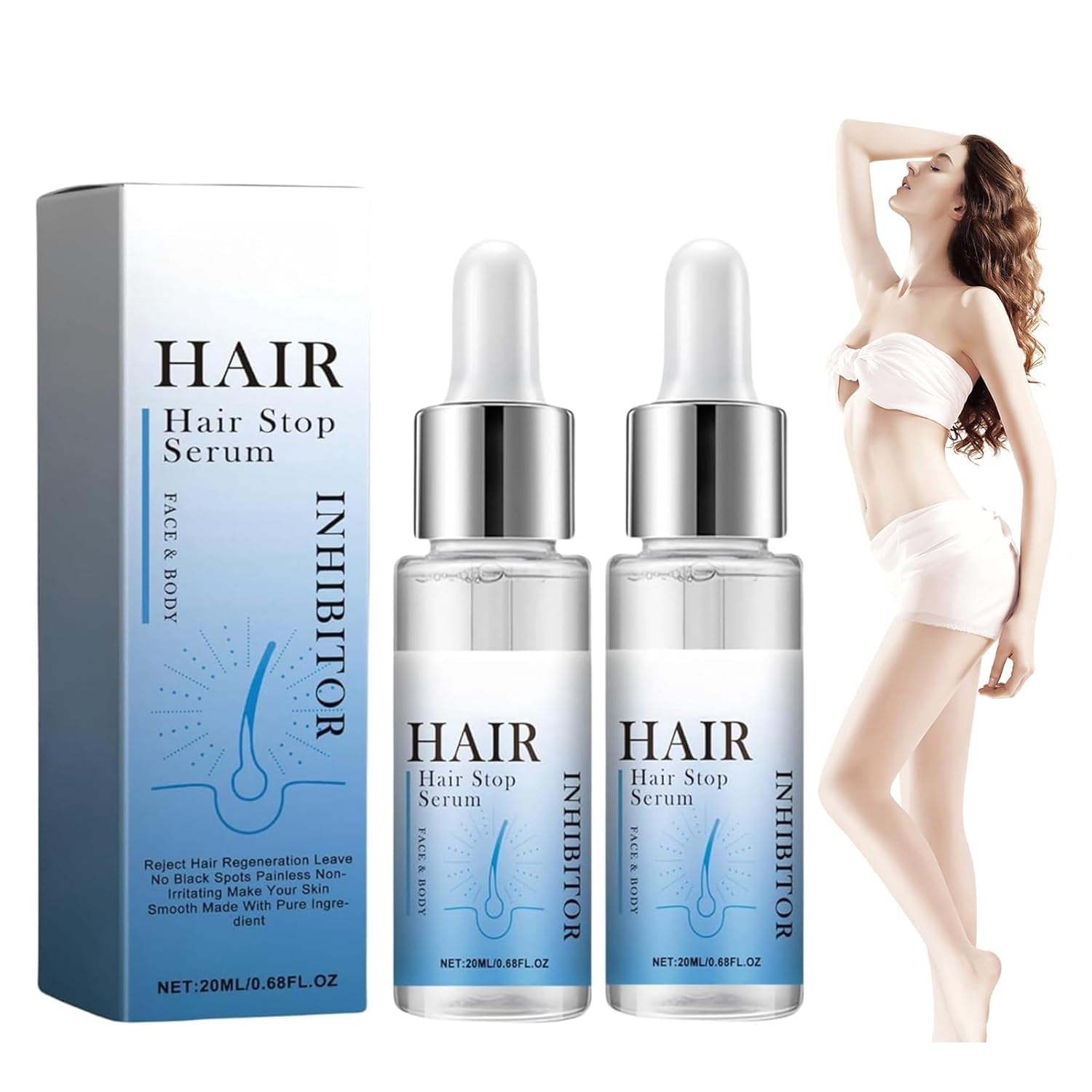 PCOS Hair Removal Face, siero per la rimozione dei peli del viso delicato e non irritante, siero per la rimozione dei peli del viso inibitore, siero per fermare i peli del viso, riduzione della cresci