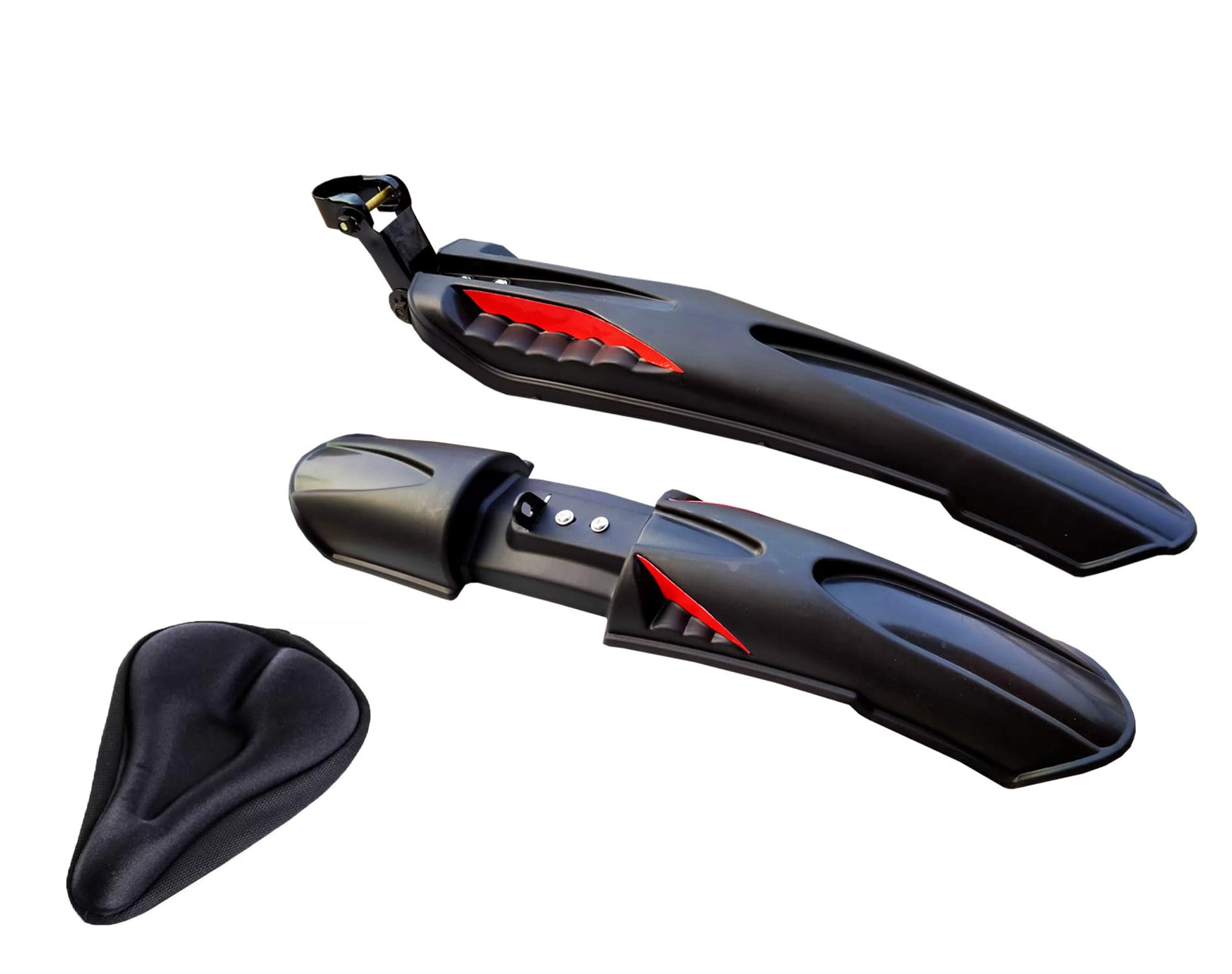 ABC AMOL BICYCLE COMPONENTS Bicycle Front & Rear Dual Tone Mudguard + 1 Cycle Seat Cover,Color - Black Red (B0BHDSBJG1) Amazon Price History, Amazon Price Tracker