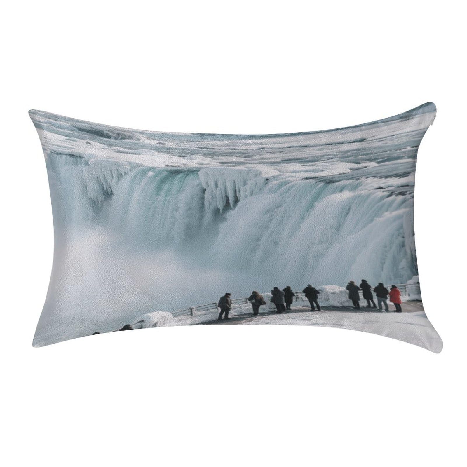Fekiloot Style Niagara Falls Frozen In Winter Pillow Covers Home Decor Pillow Cases